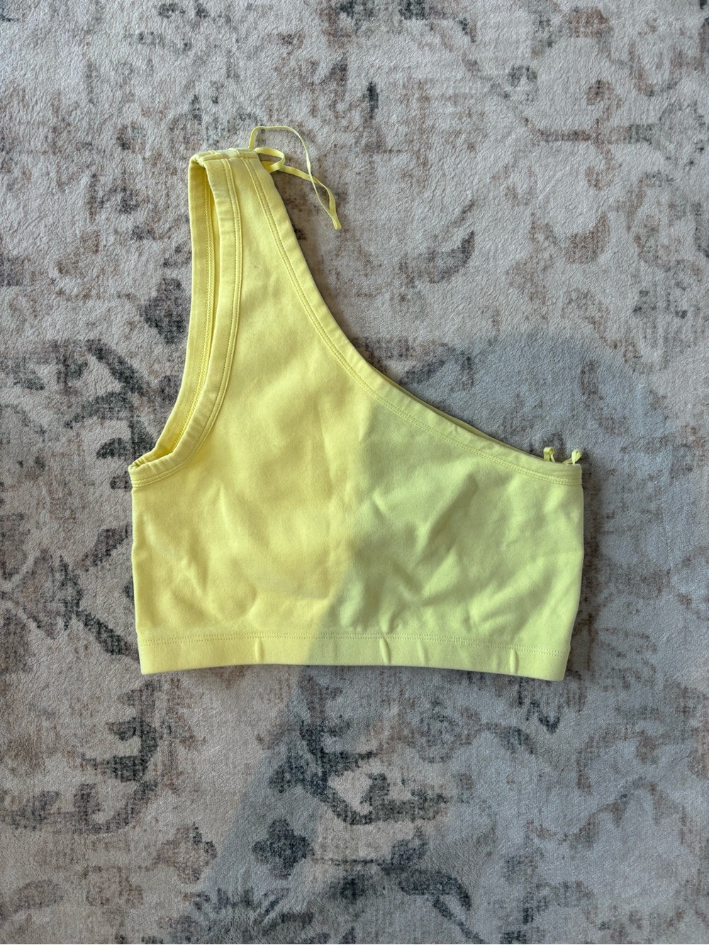Zara One-Shoulder Lemon Yellow Crop Top